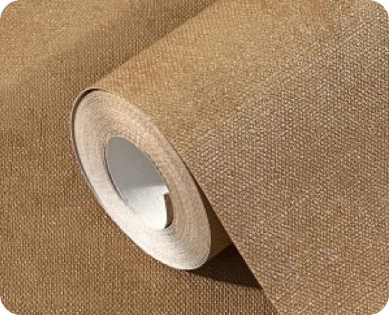 Roll detail of brown wallpaper